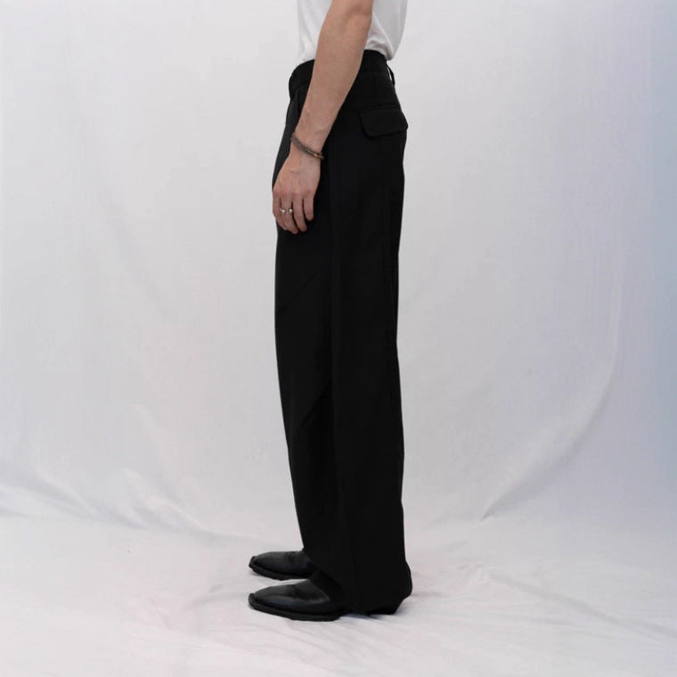 Classic Wide-Leg Black Dress Pants