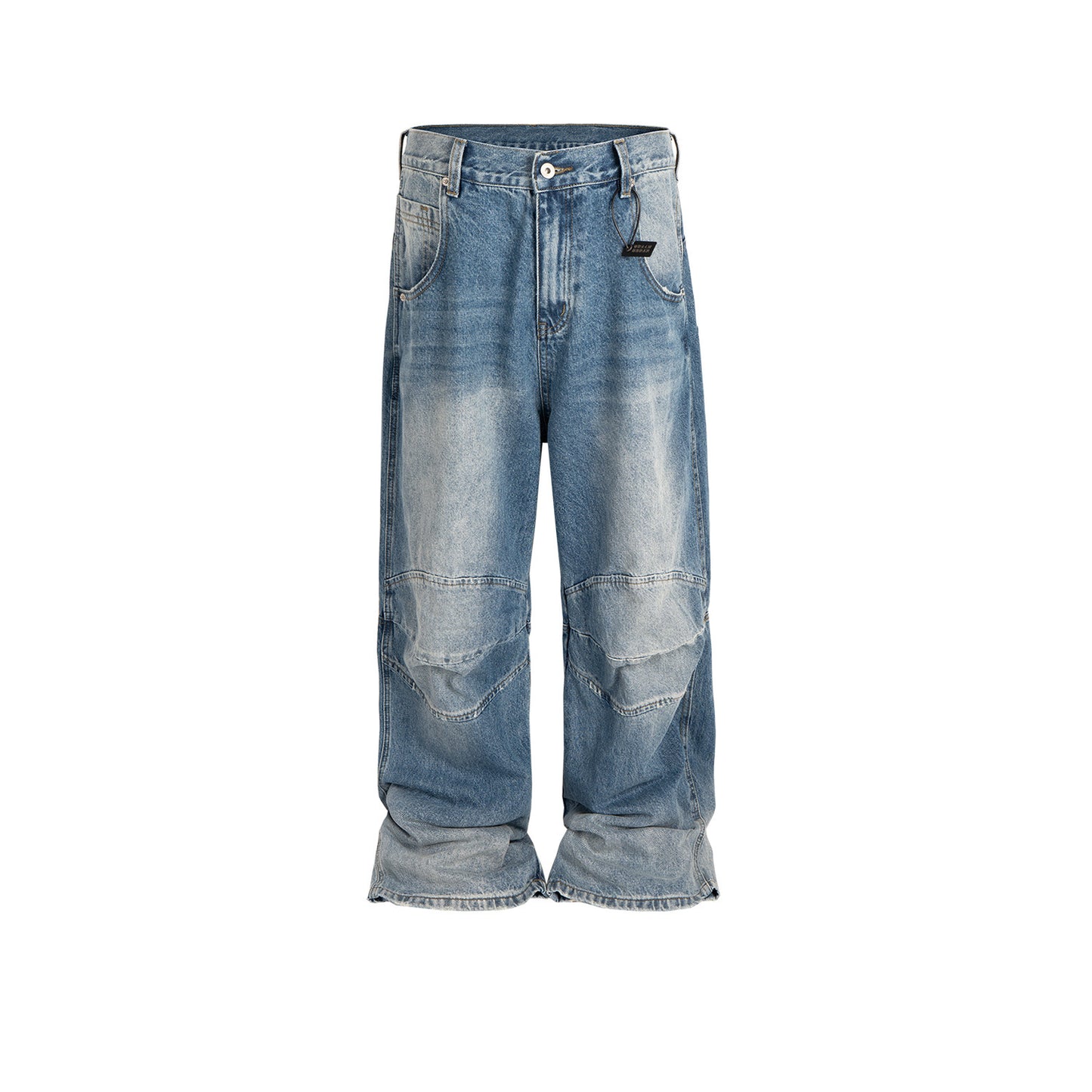 Light Blue Cargo-Style Baggy Jeans