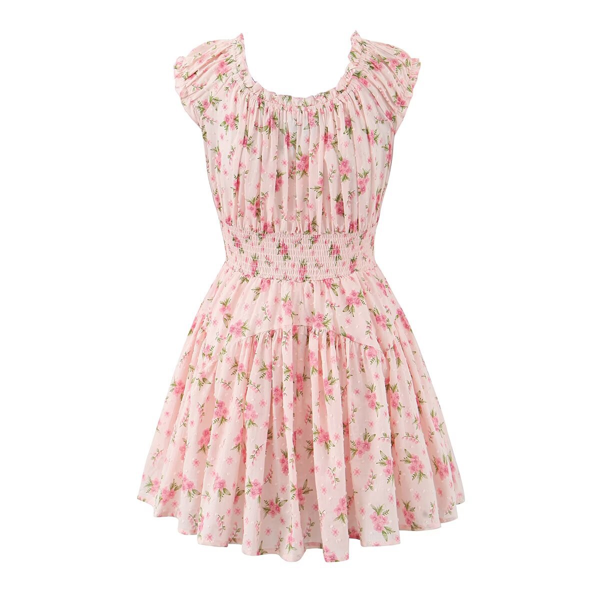 Floral Smocked Ruffle Mini Dress