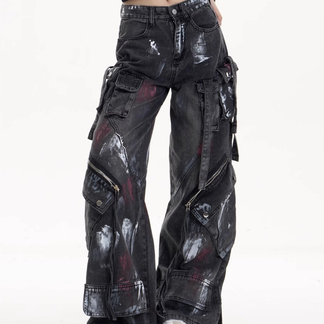 Graffiti Splatter Cargo Jeans