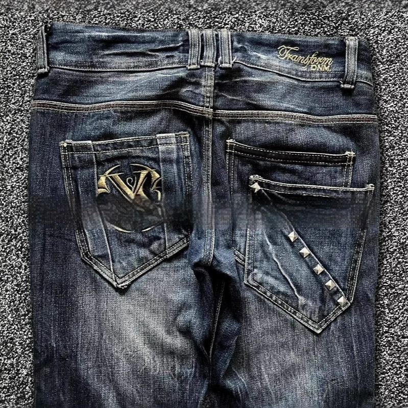 Distressed Retro Flare Jeans