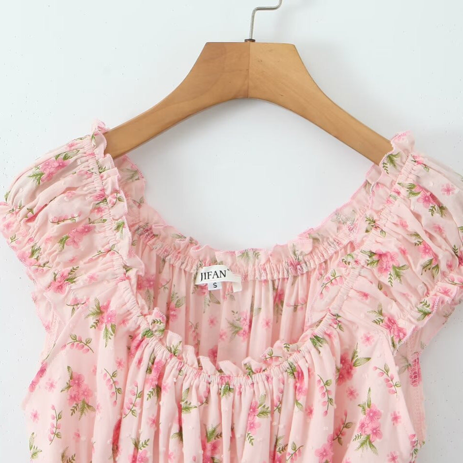 Floral Smocked Ruffle Mini Dress