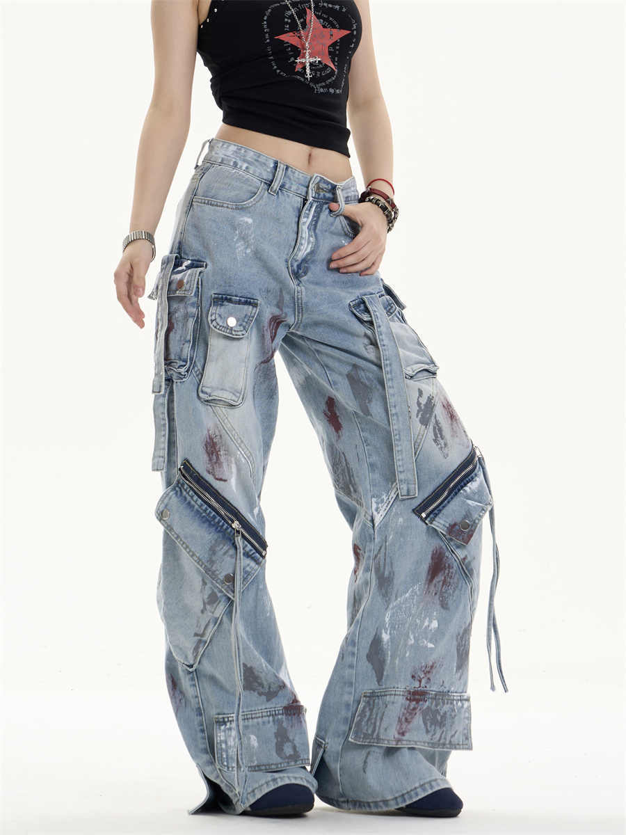 Graffiti Splatter Cargo Jeans