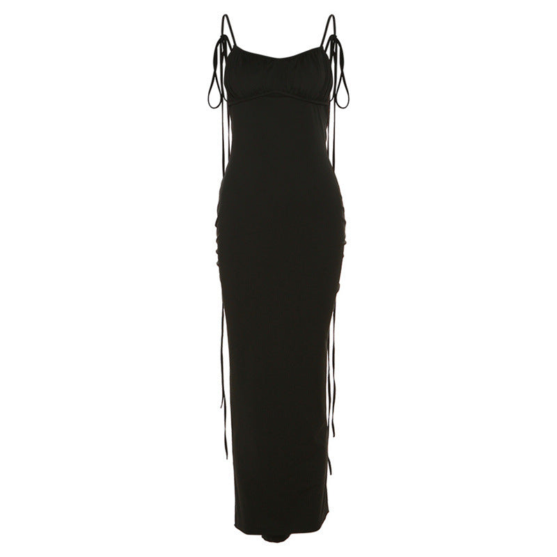 Satin-Trim Bodycon Maxi Dress