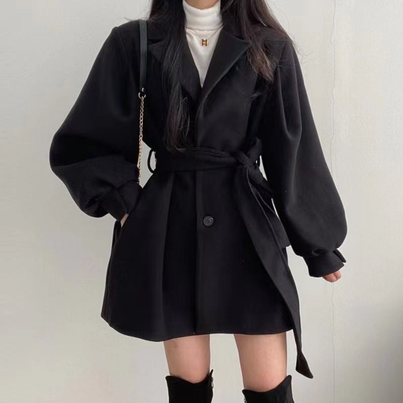 Belted Wool-Blend Coat