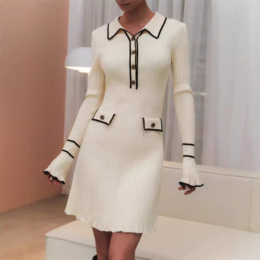 Elegant Riviera Button Dress