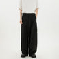 Black wide-leg tailored trousers