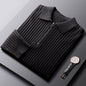 Ribbed half-zip polo sweater