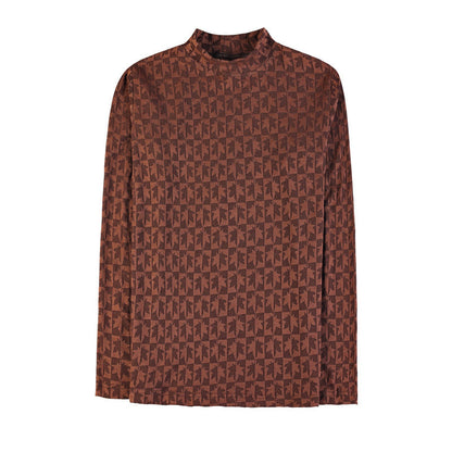 Fitted mock neck long-sleeve shirt