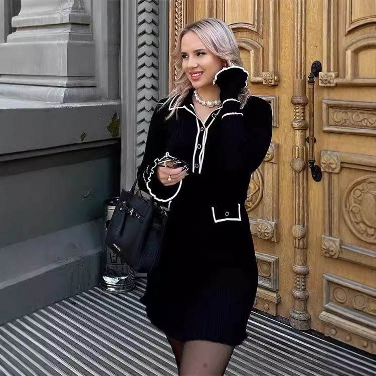 Elegant Riviera Button Dress
