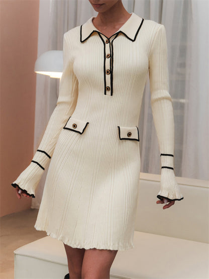 Elegant Riviera Button Dress
