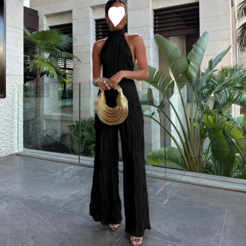 Soft Blue Wide-Leg Jumpsuit