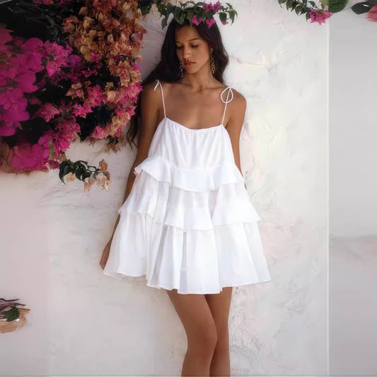 Tiered Ruffle Slip Dress