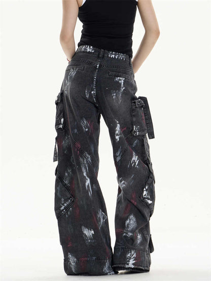 Graffiti Splatter Cargo Jeans