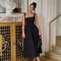 Square-Neck Elegant Midi Dress