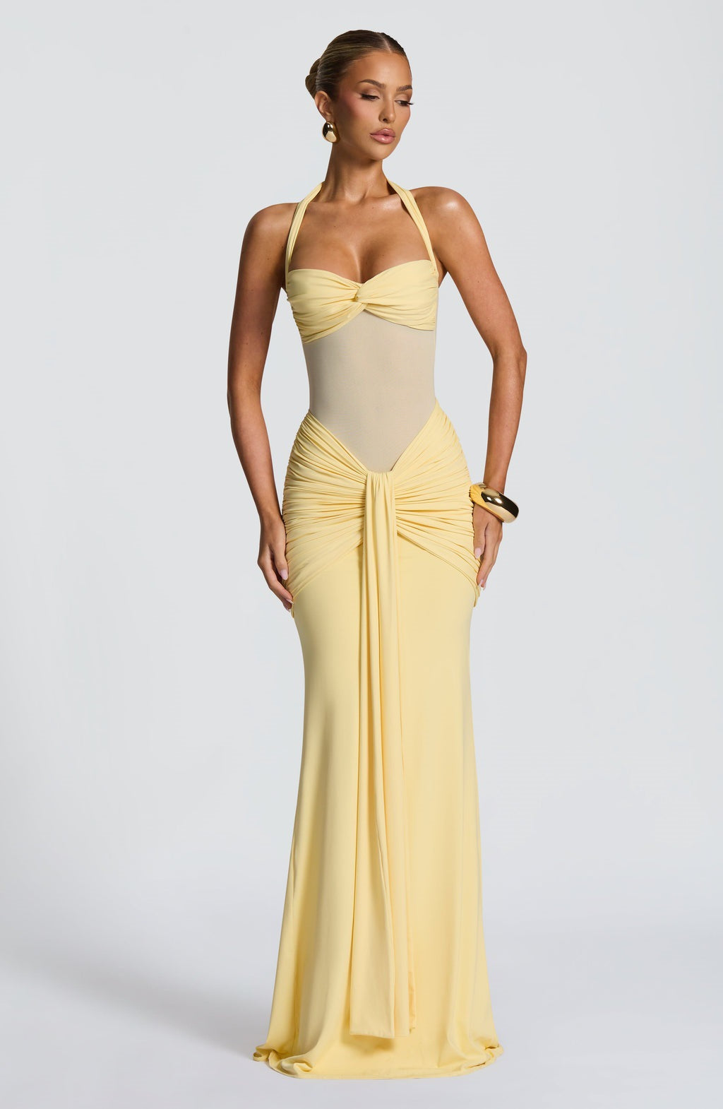 Golden Halter Dress
