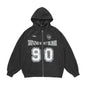 SHINING HOT - Oversized Print Zip Up Hoodie