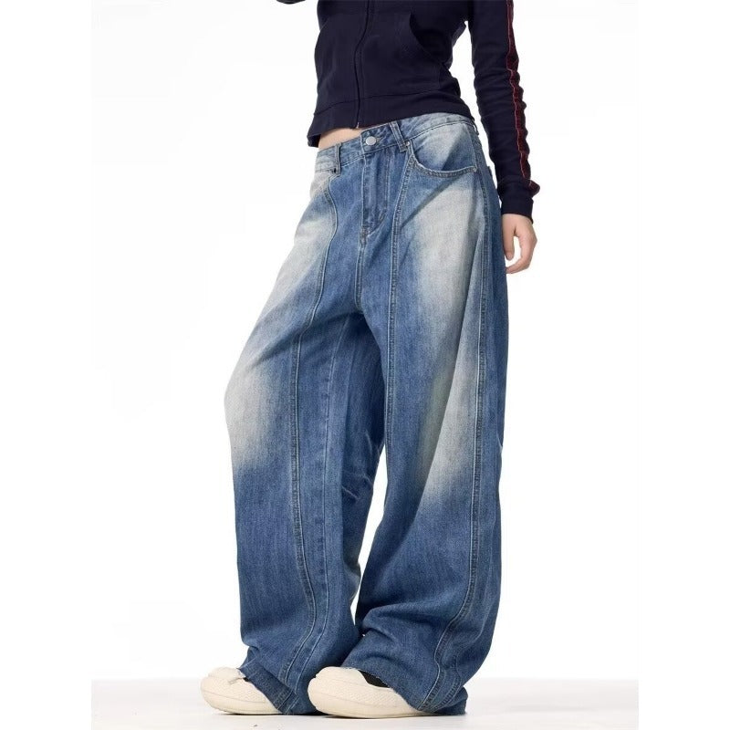 Relaxed Fit Washed Denim Jeans