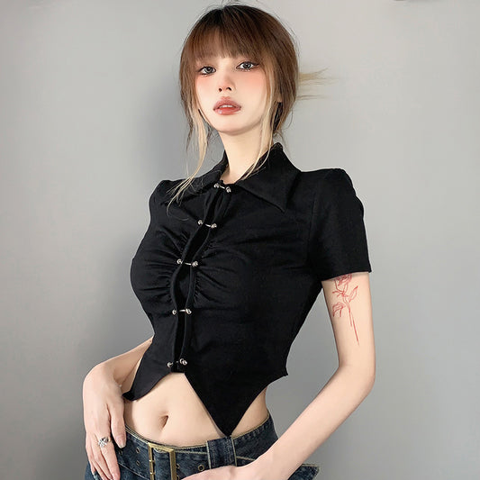 Fitted Button-Up Street Blouse