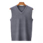 Navy blue V-neck knitted vest