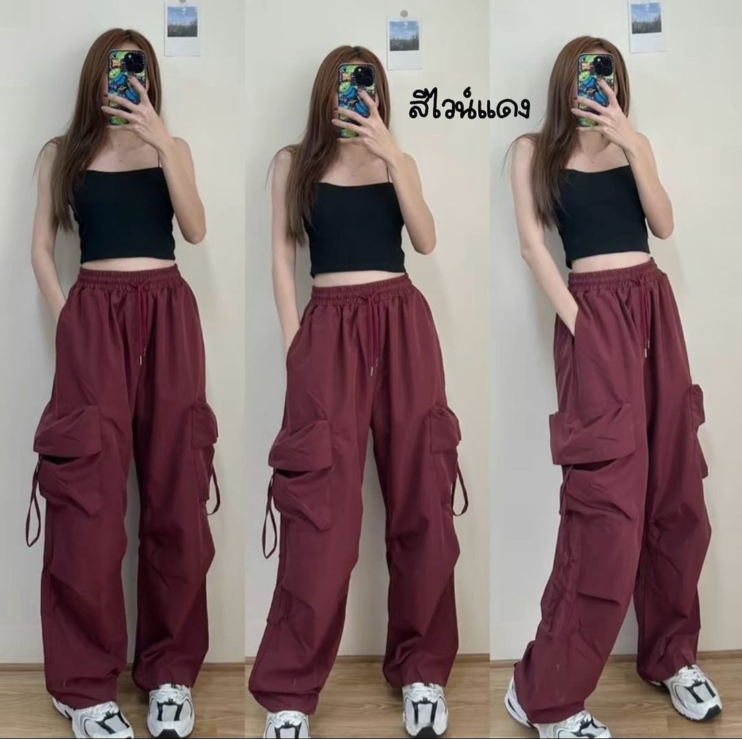 Oversized Parachute Cargo Pants