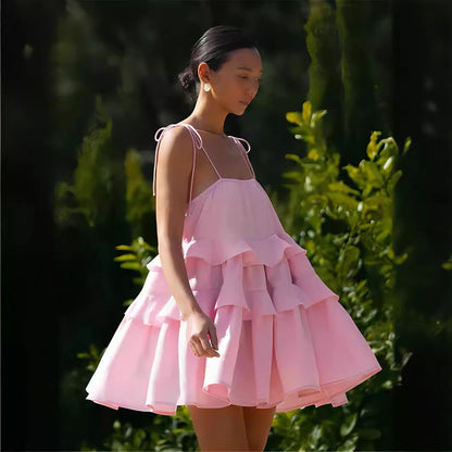 Tiered Ruffle Slip Dress