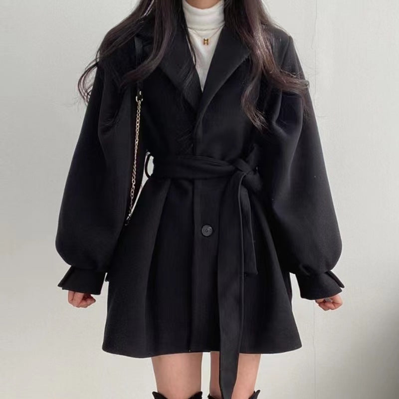 Belted Wool-Blend Coat
