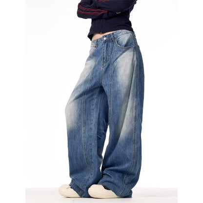 Relaxed Fit Washed Denim Jeans