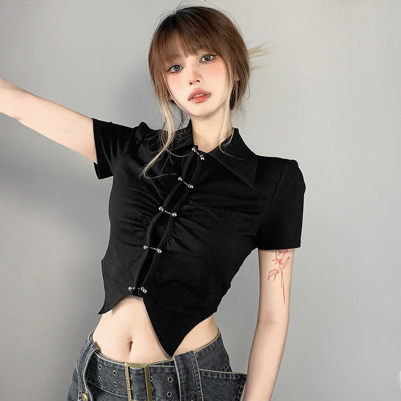 Fitted Button-Up Street Blouse