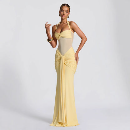 Golden Halter Dress