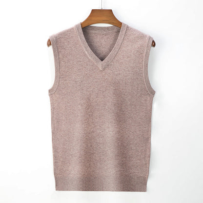 Navy blue V-neck knitted vest