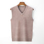 Navy blue V-neck knitted vest