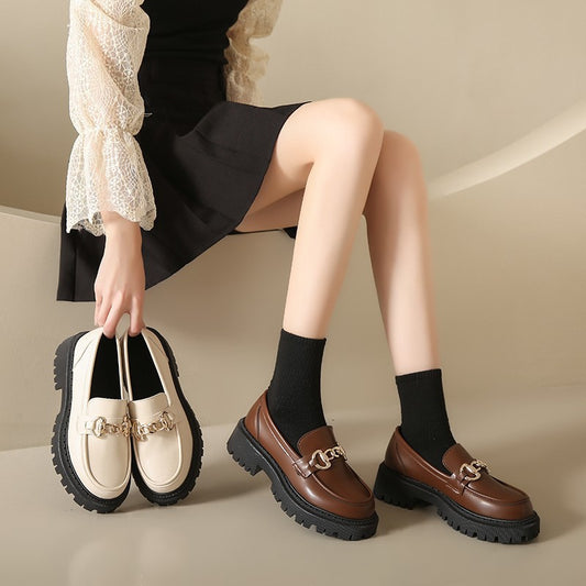 Chain Detail Platform Loafers