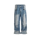 Light Blue Cargo-Style Baggy Jeans