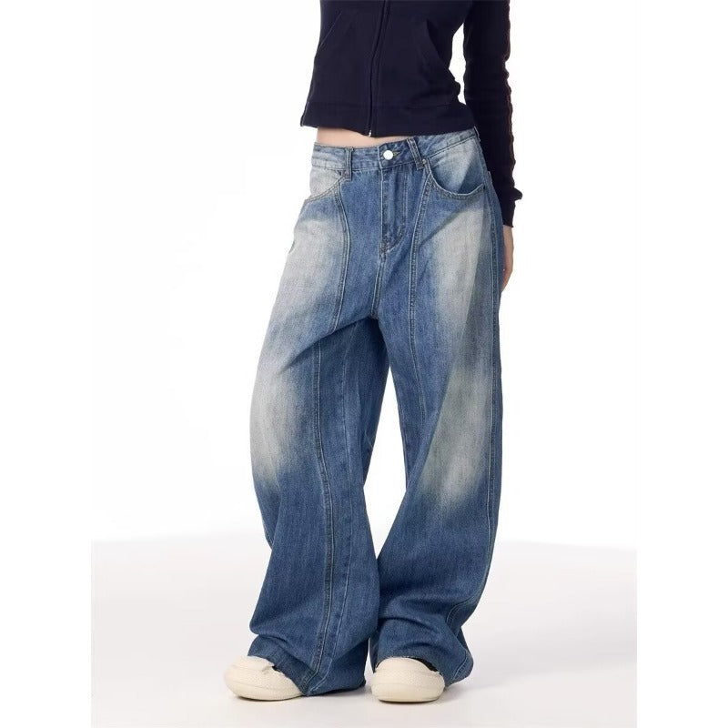 Relaxed Fit Washed Denim Jeans