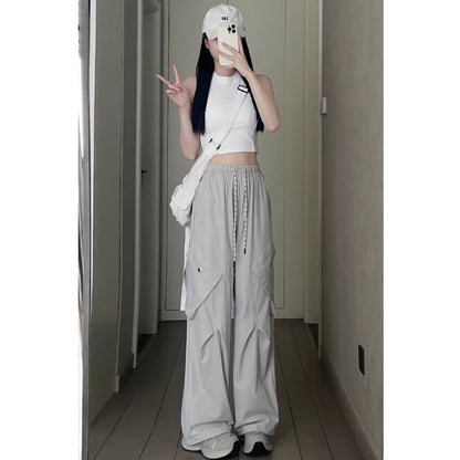 Loose Fit Drawstring Cargo Pants
