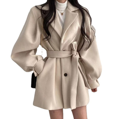 Belted Wool-Blend Coat