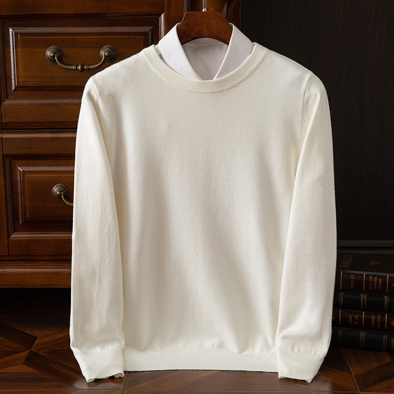 Fine knit crew neck sweater
