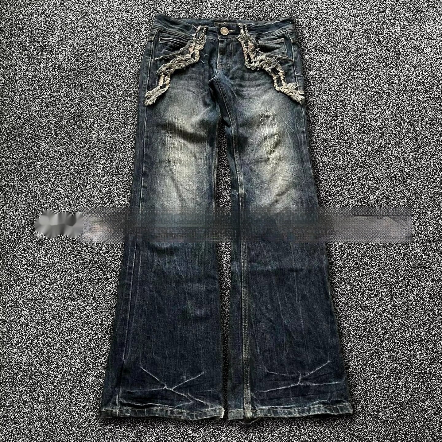 Distressed Retro Flare Jeans