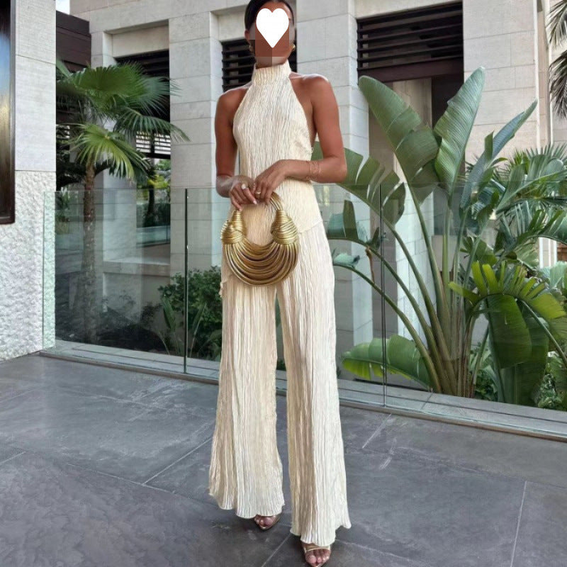 Soft Blue Wide-Leg Jumpsuit
