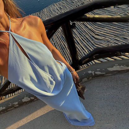 Halterneck Draped Maxi Gown