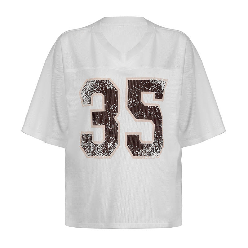 Distressed Print Mesh Jersey 35