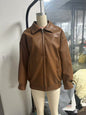 Oversized Leather Bomber Jacket