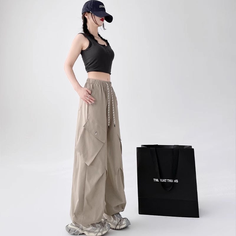 Loose Fit Drawstring Cargo Pants