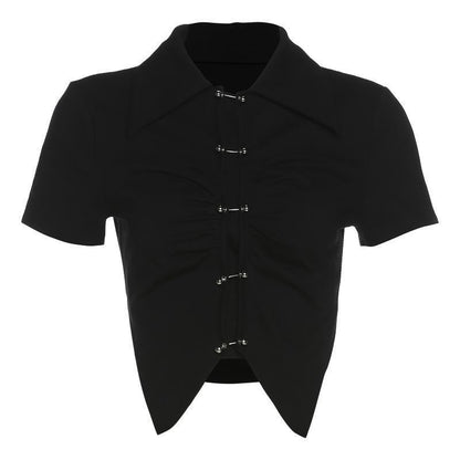 Fitted Button-Up Street Blouse