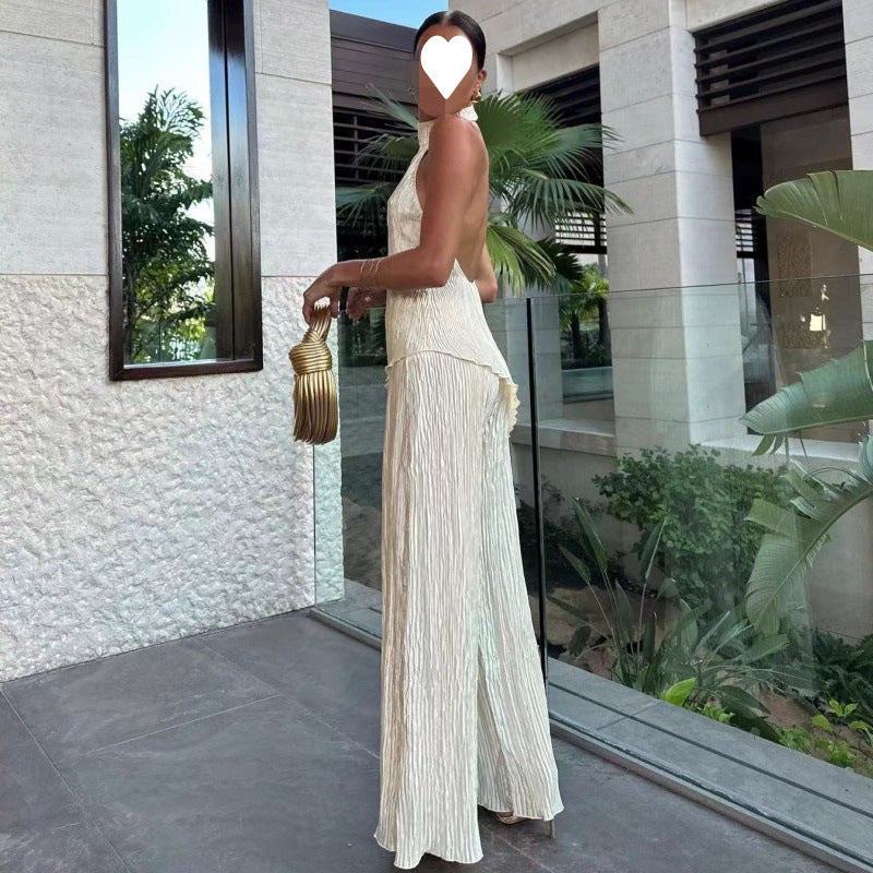 Soft Blue Wide-Leg Jumpsuit