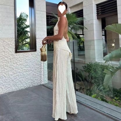 Soft Blue Wide-Leg Jumpsuit