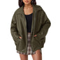 Oversized Leather Bomber Jacket
