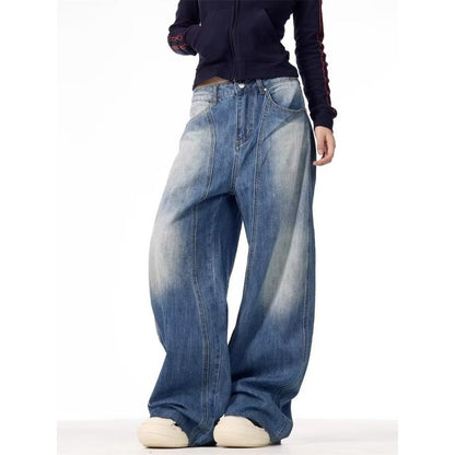 Relaxed Fit Washed Denim Jeans