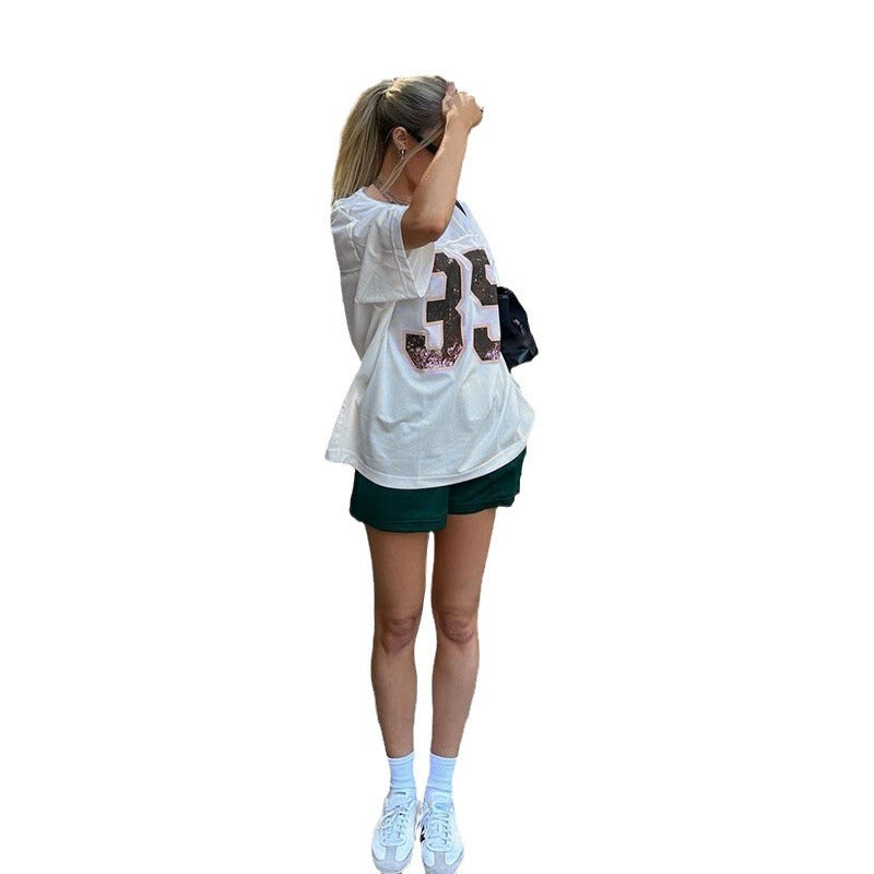 Distressed Print Mesh Jersey 35